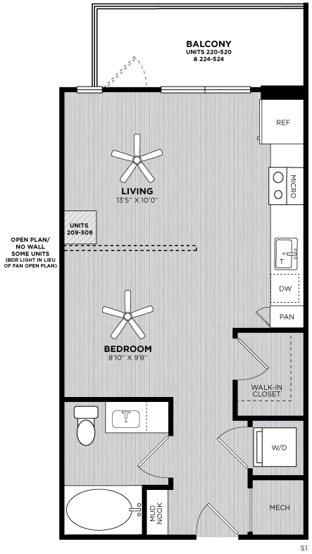 a floor plan for a bedroom apartment.